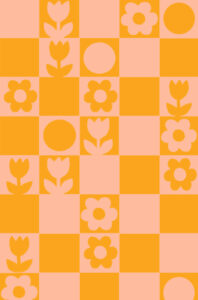 Pink and orange flower pattern