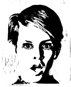 Twiggy lino print