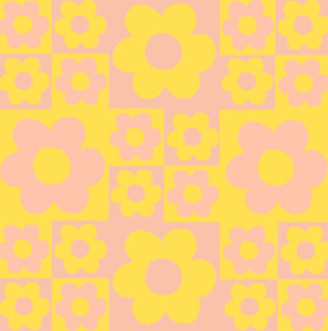 Pink and yellow flower pattern